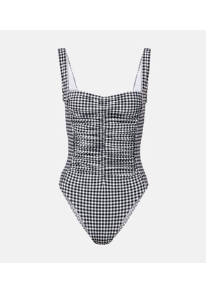 Karla Colletto Ruched gingham swimsuit