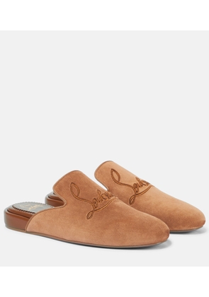 Christian Louboutin Navy Coolito Donna suede slippers