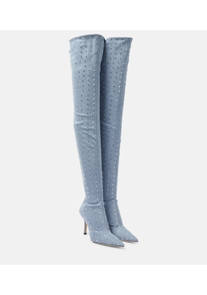 Paris Texas Holly Mama denim over-the-knee boots