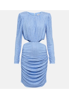 Self-Portrait Embellished cutout jersey minidress