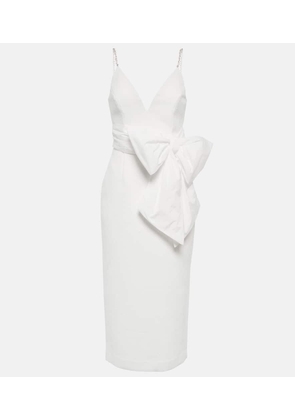 Rebecca Vallance Bridal Genevieve bow-trimmed crepe midi dress