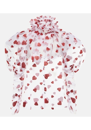 Rodarte Glittered tulle blouse