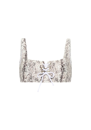 Heidi Klein Zambia snake-effect bikini top