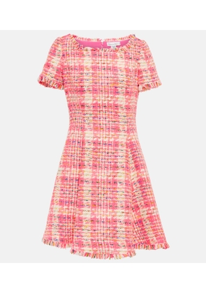 Oscar de la Renta Fringed checked tweed minidress