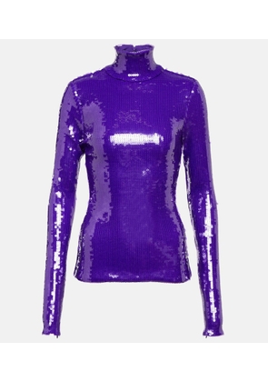 LaQuan Smith Sequined turtleneck top