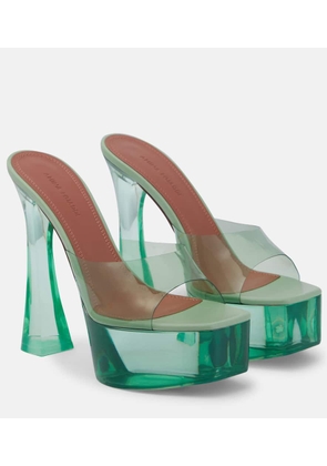 Amina Muaddi Dalida PVC platform mules