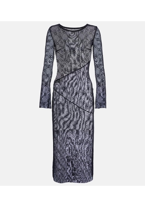 Marine Serre Moonogram mesh midi dress