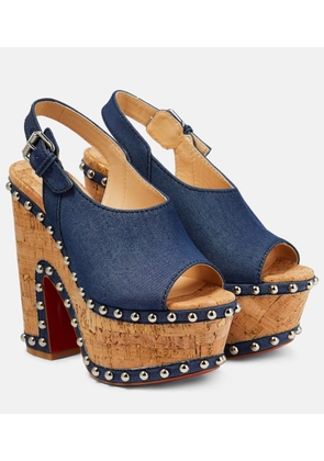 Christian Louboutin Super Joan denim platform sandals