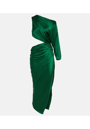 The Sei Cutout one-shoulder silk satin midi dress