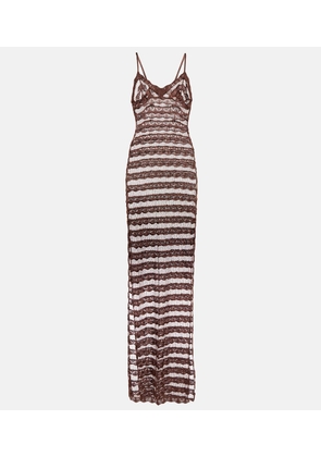 Aya Muse Semi-sheer lace camisole maxi dress