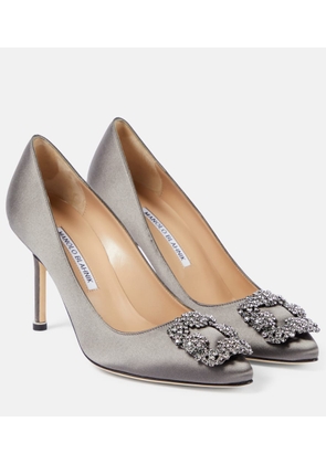 Manolo Blahnik Hangisi 90 embellished satin pumps