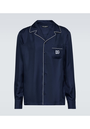 Dolce&Gabbana Embroidered silk pajama shirt
