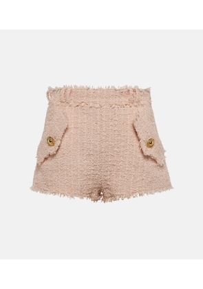 Balmain High-rise tweed shorts