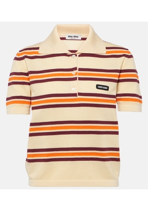 Miu Miu Striped cotton and silk polo shirt