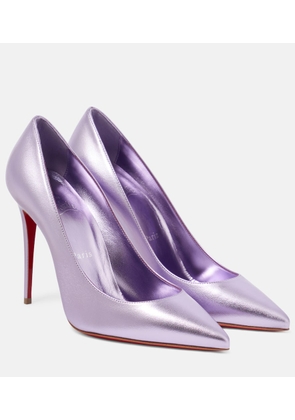 Christian Louboutin Kate 100 metallic leather pumps