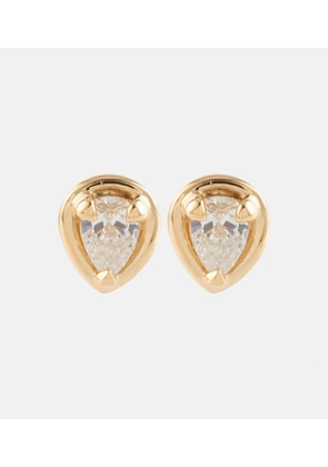 Stone and Strand Birthstone Bonbon 14kt gold earrings with diamonds