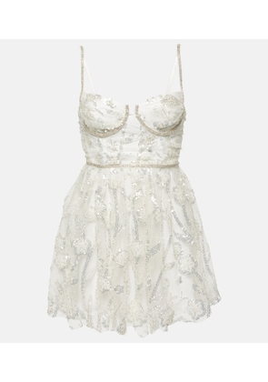 Self-Portrait Sequined bustier minidress