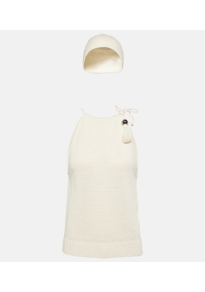 Max Mara Moriana halterneck linen top and hat set