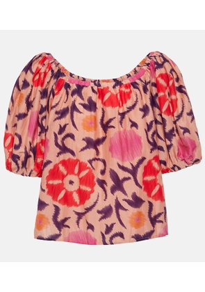 Velvet Edlin printed cotton and silk top