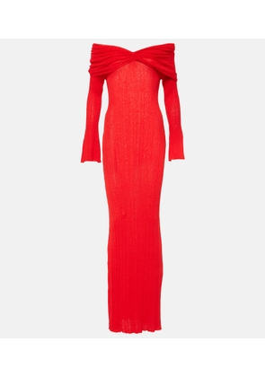 Aya Muse Off-shoulder linen-blend maxi dress