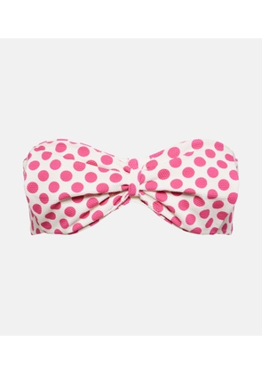 Alexandra Miro Clara polka-dot gathered bikini top