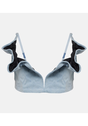 Y/Project Ruffled denim bra top