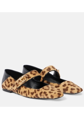 Valentino Garavani VLogo Locker leopard-print Mary Jane flats