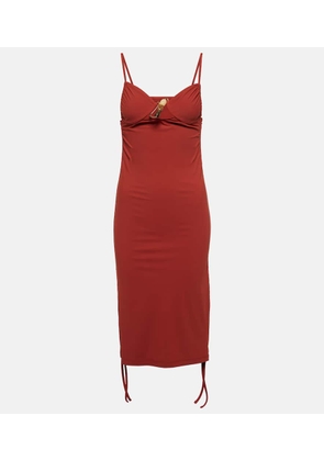 Christopher Esber Nebular ruched cutout midi dress