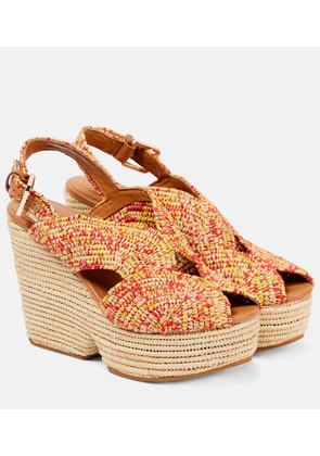 Clergerie Dolce raffia platform sandals