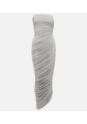 Norma Kamali Diana ruched jersey maxi dress