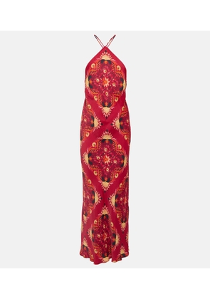 Farm Rio Printed halterneck maxi dress