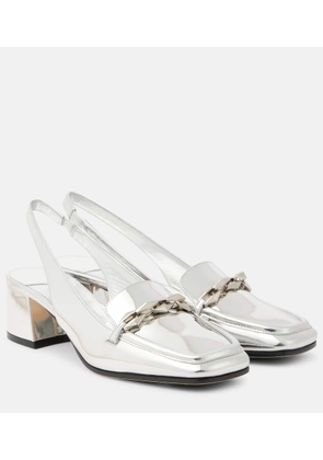 Jimmy Choo Diamond Tilda metallic leather slingback pumps