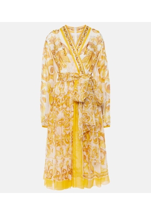 Dolce&Gabbana Majolica silk chiffon midi dress