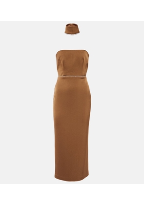 Alex Perry Crystal-embellished satin midi dress