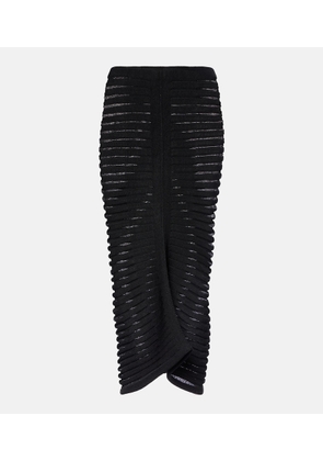 Alaia Skeleton knitted midi skirt