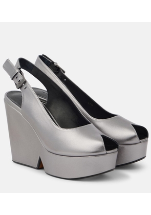 Clergerie Dylan metallic leather wedge sandals