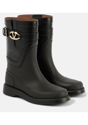 Valentino Garavani VGold leather-trimmed rain boots