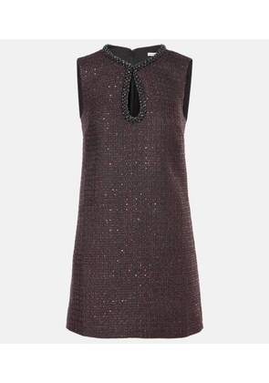 Self-Portrait Sequined tweed minidress