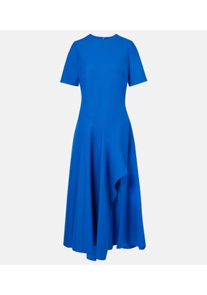 Oscar de la Renta Draped wool-blend midi dress
