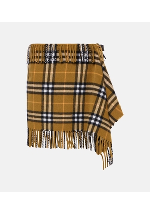 Burberry Burberry Check wool and cashmere miniskirt