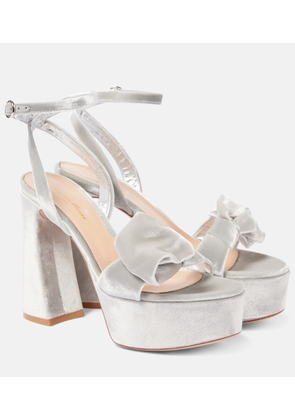 Gianvito Rossi 70 bow-detail velvet platform sandals