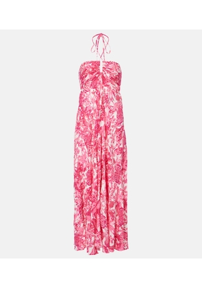 Poupette St Barth Carla printed halterneck maxi dress