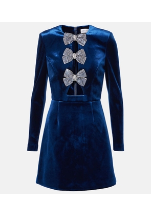 Rebecca Vallance Vivicia bow-detail velvet minidress