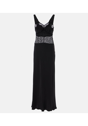 Victoria Beckham Lace-trimmed silk midi dress