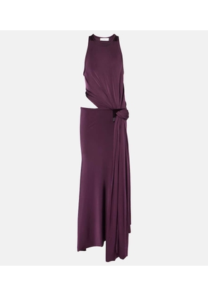Victoria Beckham Cutout draped jersey midi dress