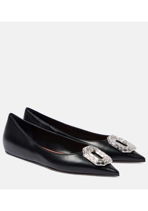 Amina Muaddi Camelia embellished leather ballet flats