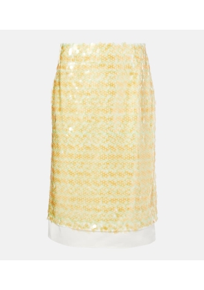 Xu Zhi Sequined layered midi skirt