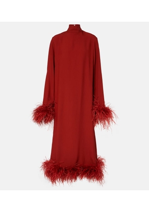 Taller Marmo Gina feather-trimmed midi dress