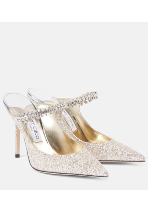 Jimmy Choo Bing 100 embellished glitter mules