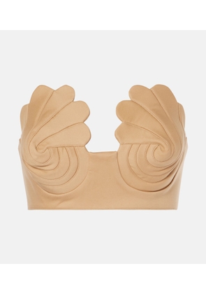 Adriana Degreas Coquillage strapless cotton crop top